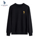 U.S. POLO ASSN.衛(wèi)衣男春秋季新款圓領運動休閑服外套保羅男士t恤上衣服黑XL