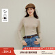 茵曼（INMAN）無(wú)縫一體半高領(lǐng)可機洗100%羊毛衫2025秋季女裝新款百搭針織打底衫 燕麥色 M