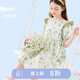 多妙屋女童連衣裙夏季純棉兒童裙子2025新款夏裝中大童洋氣薄款公主裙 淺綠色 170