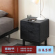 NORHOR北歐表情/中古復(fù)古風(fēng)日式簡約/小樸實木雙抽床頭柜帶阻尼 黑色 現(xiàn)貨 （無需安裝開箱即用）40x35x50cm