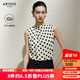 艾諾絲雅詩【商場同款】2025夏新品桑蠶絲半高領(lǐng)波點(diǎn)法式真絲襯衫女40615081 米底黑點(diǎn) M