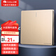 飛雕（FEIDIAO）開關(guān)插座面板 86型墻壁暗裝 家用空調(diào)冰箱廚房5孔插座帶usb 純平 一開多控 流光金