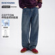 NVG·YOUNG意大利小帆船純棉工裝闊腿牛仔褲男士春季潮流寬松直筒休閑長(cháng)褲
