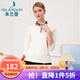 米蘭登（MILANDON）春秋新款中老年女裝媽媽裝時(shí)尚翻領(lǐng)七分袖t恤女休閑百搭1O1T1104 白色 2XL