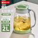 天喜（TIANXI）冷水壺大容量玻璃杯可過(guò)濾冷水壺耐熱茶具啤酒花茶家用涼水杯 【升級(jí)加厚】綠色 2000ml