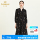喬萬尼商場同款連衣裙新品女裝春秋設(shè)計感小眾氣質(zhì)顯瘦中長裙 黃色風(fēng)信波點花 XL