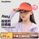 HeyBetter兒童防曬帽UPF50+無頂遮陽帽遮臉防紫外線戶外 紅色戶外 均碼