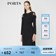 PORTS寶姿商場(chǎng)同款女裝秋季新品中長(zhǎng)款修身連衣裙LA9D086GFB011 黑色 XS (2)