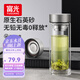 富光玻璃杯茶水分離泡茶杯子高硼硅雙層玻璃水杯大容量流光銀500ml
