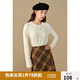 獨(dú)束大碼內(nèi)搭顯瘦加絨長(zhǎng)袖T恤女冬新款利落挺拔簡(jiǎn)約內(nèi)里磨毛上衣 奶酪白 2XL (尺碼：4)