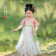 萌乎曉風(fēng)漢服女童2025新款夏季兒童國風(fēng)公主裙超仙襦裙 桃粉色  120 