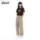 DZZIT【劉浩存同款】地素休閑褲2025夏季新款純棉工裝褲子女3J2Q4201N 深卡其色 XS