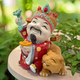 美陶（MEI TAO）《福到財(cái)?shù)健?石灣公仔 創(chuàng)意生肖虎財(cái)神家居陶瓷新中式工藝品擺件 福到財(cái)?shù)剑ㄆ胀埾浒b）