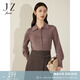 玖姿（JUZUI）商場(chǎng)同款休閑日常寬松襯衫毛衫女冬款JWCD30605 粉紅 XL