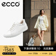愛步（ECCO）板鞋女鞋 25年牛皮休閑板鞋系帶鞋平底鞋女 柔酷470843 白色/銀色47084361144 39 (245mm)