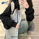 回力衛衣外套女2026新款春秋款撞色美式復古初中生連帽開(kāi)衫高級感春裝