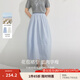 茵曼（INMAN）純棉府綢半身裙2025夏季女裝新款法式松緊腰寬松顯瘦氣質(zhì)裙子 淺藍(lán)色 M