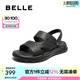 百麗涼拖兩穿休閑鞋男2025夏季新商場同厚底沙灘鞋8RH01BL5 黑色 39 (245mm)