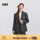 森馬西裝外套女中長款學(xué)院風(fēng)2025春寬松灰色休閑西服109125111001