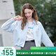 betu女裝2025秋季新款短外套100%棉薄款休閑襯衫外套女2507T33 藍(lán)色 S