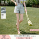香影【王楚然明星同款】淺色高腰牛仔短褲女夏純棉水洗丹寧風(fēng)卷邊褲子 牛仔藍 L 165/88A/110-125斤