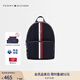 TOMMY HILFIGER25新款春夏女裝休閑通勤拼色織帶金屬字母大容量雙肩背提包 藏青色DW6 OS
