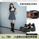 MIO【張婧怡同款】米奧春季超高跟單鞋蝴蝶搭扣淺口瑪麗珍鞋女 黑色 37