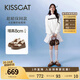 KISSCAT接吻貓女鞋趙昭儀/秦嵐同款8cm內(nèi)增高太妃糖厚底德訓(xùn)運(yùn)動(dòng)小白鞋 慕斯棕 37 (235mm)
