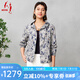 天意TANGY/天意2024春夏新品商場同款休閑通勤連帽棉麻印花短外套 1315 M