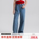 ELLE KIDS新疆棉愛心牛仔褲春季女童大童天然環(huán)保親膚舒適百搭直筒褲