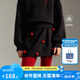 ELLE KIDS童裝 法式薄呢毛球裝飾A字半身裙女童冬季壓褶花苞短裙 黑色 165 (M)