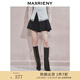 MAXRIENY不規(guī)則腰頭時尚復(fù)古紐扣褲子短褲女褲裙 黑色 M