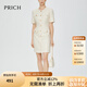 PRICH小香風(fēng)粗花呢圓領(lǐng)半袖連衣裙2024夏新款通勤女裙秋季穿搭女套裝裙 64乳白色711N S 160