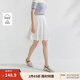 茵曼法式府綢白色短裙2025夏季女裝新款百搭高腰寬松a字半身裙 白色 L