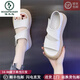啄木鳥(niǎo)品牌包跟羅馬涼鞋女夏2025新款厚底兩穿魔術(shù)貼沙灘鞋孕婦防滑女鞋 米色 37