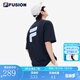 斐樂(lè)（FILA）FUSION潮牌情侶多彩短袖T恤2025新款男女短T時(shí)尚大logo夏季短袖 A深黑-BK M 170/92A 【寬松版型】
