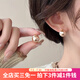 伊黛兒日韓香檳金耳環(huán)女輕奢小眾設(shè)計(jì)感高級(jí)耳飾氣質(zhì)百搭耳釘生日禮物 E3759法式耳扣