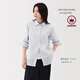 無印良品（MUJI）女式 漢麻水洗襯衫領(lǐng)長(zhǎng)袖襯衫女士襯衣外套外衣 25年夏季女裝上衣 米白色條紋 L （165/88A）