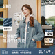 森馬（Semir）牛仔外套女中長款翻領落肩慵懶風上衣2025年春新款寬松顯瘦牛仔衣 牛仔淺黃泥染80331 S 155/80A