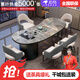 尊語輕奢巖板茶桌椅組合現(xiàn)代簡約陽臺小茶幾客廳家用2025新款功夫茶臺 意大利灰 1.6m單茶桌+5太空椅