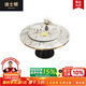 迪士頓餐桌椅組合意式輕奢大理石圓形小戶(hù)型巖板現代簡(jiǎn)約家用飯歺桌子 1.3m餐桌+轉盤(pán) 大理石桌面+黑喇叭底座
