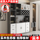 紅森集酒柜客廳餐邊柜一體靠墻柜子簡(jiǎn)約現(xiàn)代展示柜高柜酒吧柜可定制 灰+白門(mén) 長(zhǎng)160寬30高200
