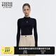 Teenie Weenie小熊女裝春季時尚修身半高領(lǐng)毛衣內(nèi)搭簡約素色打底衫 藏青色 S 160