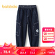 巴拉巴拉（BALABALA）男童褲子兒童牛仔褲秋裝大童長(zhǎng)褲慢跑褲潮拜年服 牛仔深藍(lán)88301 170 cm