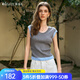 Olrain歐芮兒拼接灰色針織衫女夏季2025新款V領(lǐng)設(shè)計(jì)顯瘦女裝上衣 灰色 L