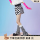 LALABOBO【商場(chǎng)同款】黑白格純棉短褲女高腰顯瘦舒適運(yùn)動(dòng)熱褲L22A-WXZD22 黑色 L