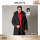Brloote/巴魯特冬季加厚鵝絨服男中長(cháng)款連帽羽絨服真毛領(lǐng)保暖外套 黑色 180/100A