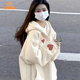 派吉鯊美式復古oversize衛(wèi)衣外套女春秋2025新款秋冬加絨厚慵懶風棒球服 杏色【春秋】 薄款 M 100