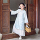 旗鉑旗袍女童春秋2025新款兒童國(guó)風(fēng)新中式漢服女孩古風(fēng)古裝唐裝秋 月綺羅長(zhǎng)袖藍(lán) 不含配飾 120
