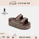 蔻馳（COACH）【七夕情人節(jié)禮物】新品女士女鞋經(jīng)典標(biāo)志老花雙綁帶厚底鞋拖鞋 橡木色/楓樹棕色 37.5